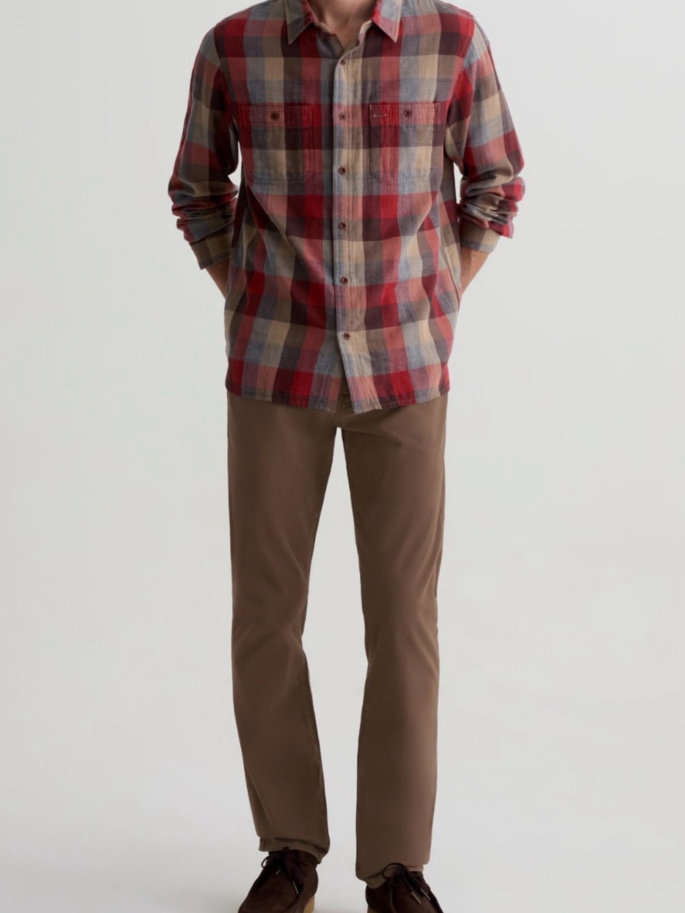 AG Jeans Tellis modern slim men's five-pocket pants in a tan/khaki 32x34
